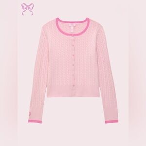 PINK x LoveShackFancy Shrunken Cardigan limited edition collaboration NWT